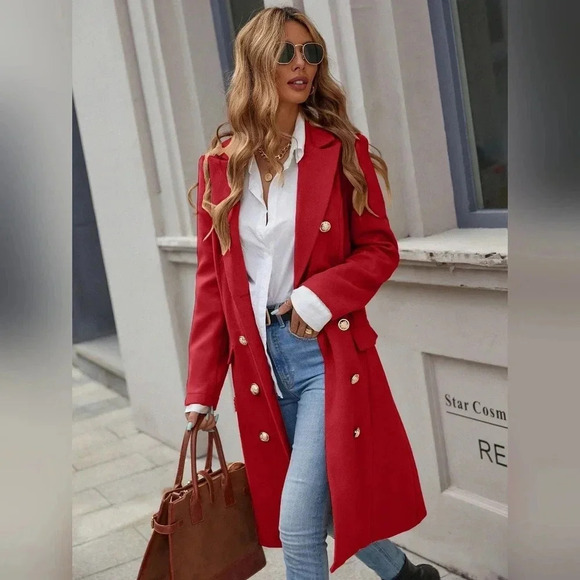 Lapel Neck Double Breasted Overcoat - Picture 3 of 6